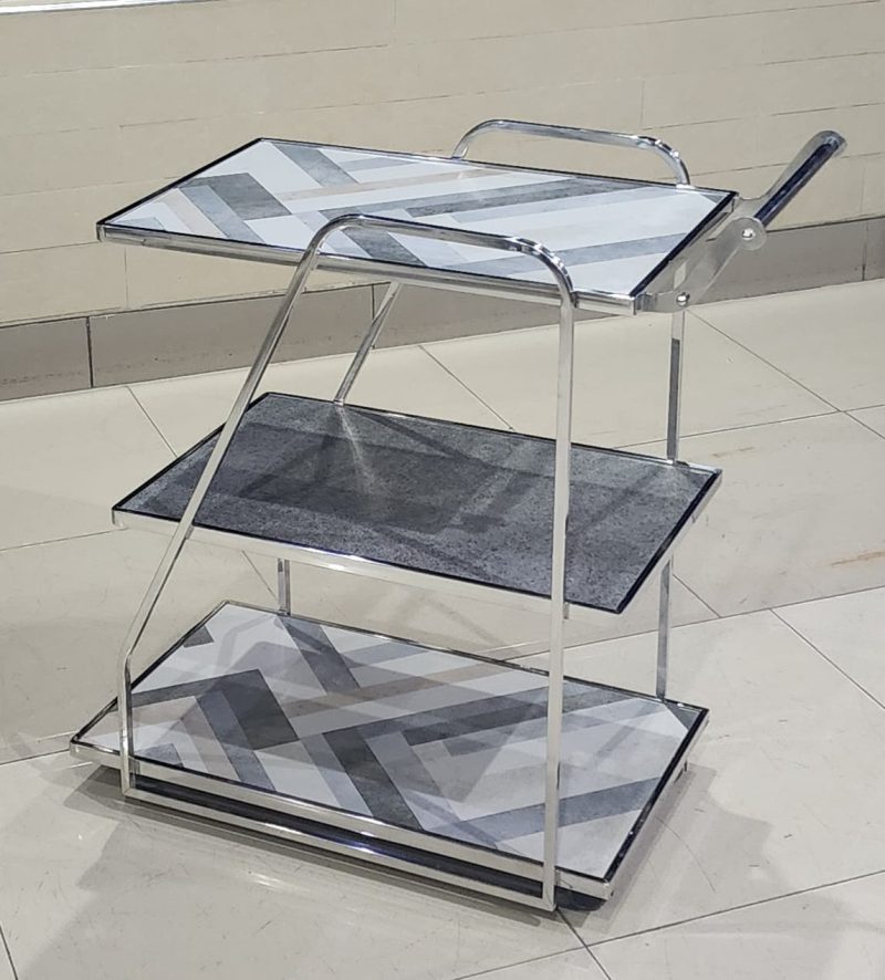 Tea Trolley Stainless Steel (Silver)